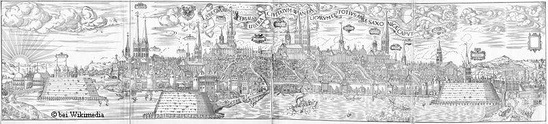 Lbecker Stadtansicht des Elias Diebel von 1552.  Fr eine grere Darstellung auf das Bild klicken.