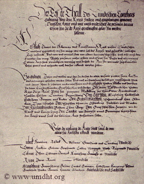 Ordnung des Kontors Stalhof in London aus dem 16. Jahrhundert mit Angaben der zur hansichen Gerechtigkeit zugelassenen Stdte.